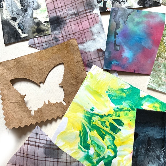 Junk Journal Pack  15+ Hand painted Pieces, Great for scrapbooking, collage - Picture 7 of 11